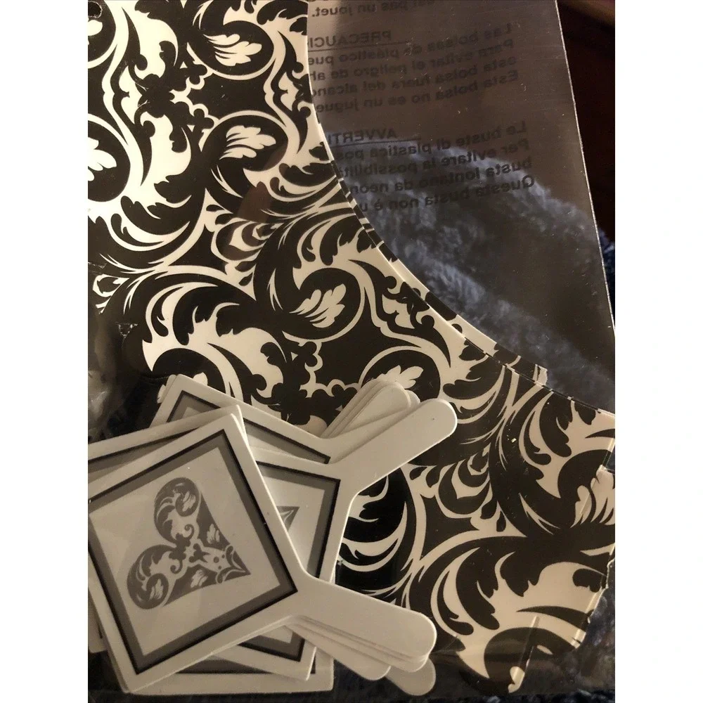 48 Creative Converting Damask Black White Cupcake Wrappers + Toppers Ever After